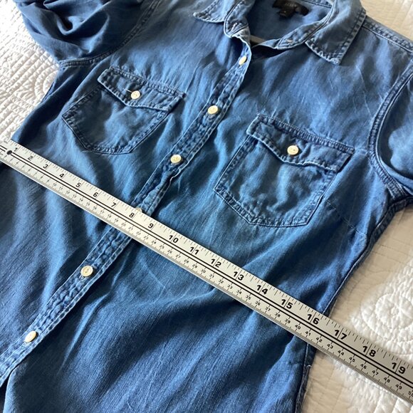 J.Crew Western chambray shirt Women Size 4 - Picture 7 of 8